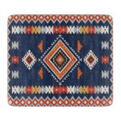 Azure Navy and Terracotta Geometric Tribal Snijplank (Voorkant)