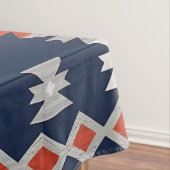 Azure Navy and Terracotta Geometric Tribal Tafelkleed (Voorbeeld)
