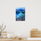 Azure Oasis: een Serene Mountain Lake Poster (Keuken)