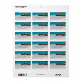 Azure Ocean Sandy Beach Foto Adres Etiket (Full Sheet)