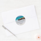 Azure Ocean Sandy Beach Foto - Adres Ronde Sticker (Envelop)