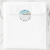 Azure Ocean Sandy Beach Foto - Adres Ronde Sticker (Tas)