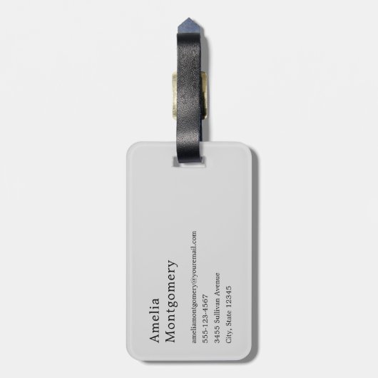 Azure Ocean Sandy Beach Foto Bagagelabel (Achterkant verticaal)