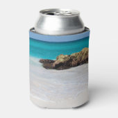 Azure Ocean Sandy Beach Foto Blikjeskoeler (Blikje Voorkant)