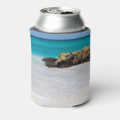 Azure Ocean Sandy Beach Foto Blikjeskoeler (Blikje Achterkant)