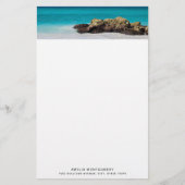 Azure Ocean Sandy Beach Foto Briefpapier (Voorkant)