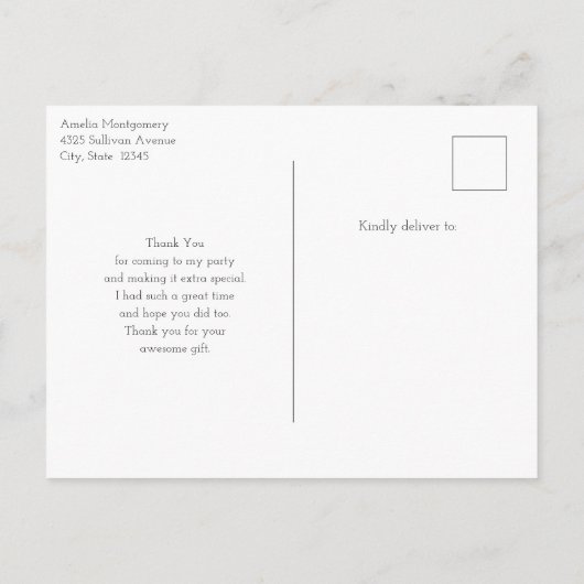 Azure Ocean Sandy Beach Foto Dank u Briefkaart (Achterkant)