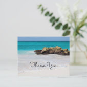 Azure Ocean Sandy Beach Foto Dank u Briefkaart (Staand voorkant)