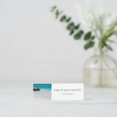 Azure Ocean Sandy Beach Foto Mini Visitekaartje (Staand voorkant)