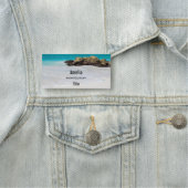 Azure Ocean Sandy Beach Foto Naamplaatje (In situ)