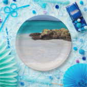 Azure Ocean Sandy Beach Foto Papieren Bordje (Feest)