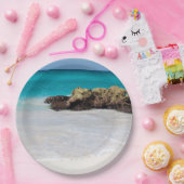 Azure Ocean Sandy Beach Foto Papieren Bordje (Feest)