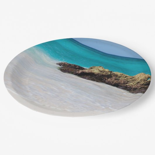 Azure Ocean Sandy Beach Foto Papieren Bordje