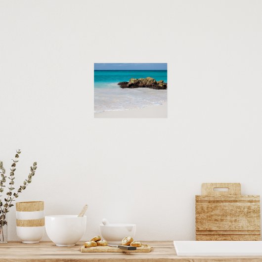 Azure Ocean Sandy Beach Foto Poster (Keuken)
