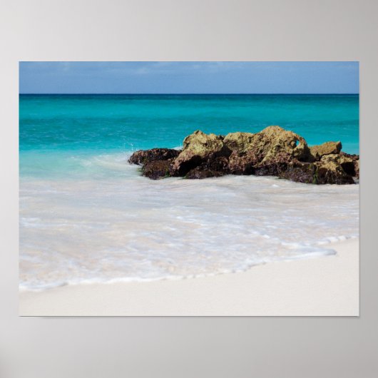 Azure Ocean Sandy Beach Foto Poster (Voorkant)