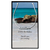 Azure Ocean Sandy Beach Foto Verjaardag Bedankt Klein Cadeauzakje (Achterkant)