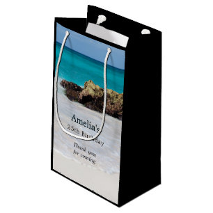Azure Ocean Sandy Beach Foto Verjaardag Bedankt Klein Cadeauzakje