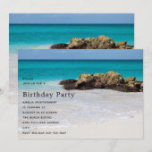 Azure Ocean Sandy Beach Foto Verjaardag Kaart (Voorkant / Achterkant)