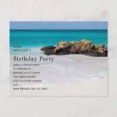 Azure Ocean Sandy Beach Foto Verjaardag Uitnodiging Briefkaart (Voorkant)
