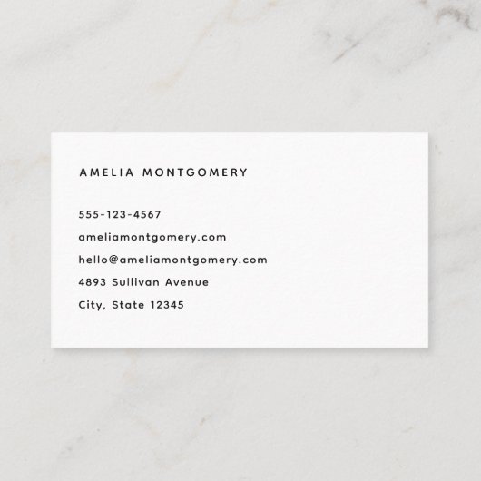 Azure Ocean Sandy Beach Foto Visitekaartje (Achterkant)