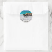 Azure Ocean Sandy Beach Fotobedrijf Ronde Sticker (Tas)