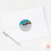 Azure Ocean Sandy Beach Fotobedrijf Ronde Sticker (Envelop)