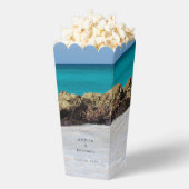 Azure Ocean Sandy Beach Fotobruiloft Bedankdoosjes (Popped)