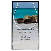 Azure Ocean Sandy Beach Fotobruiloft Klein Cadeauzakje (Achterkant)