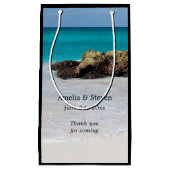 Azure Ocean Sandy Beach Fotobruiloft Klein Cadeauzakje (Voorkant)