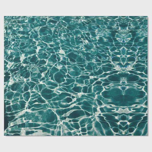 Azure Ocean Waves Wrapping Paper Cadeaupapier (Vlak)