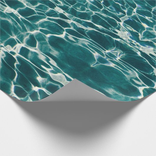 Azure Ocean Waves Wrapping Paper Cadeaupapier (Hoek)
