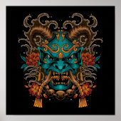 Azure Oni Mask Poster (Voorkant)