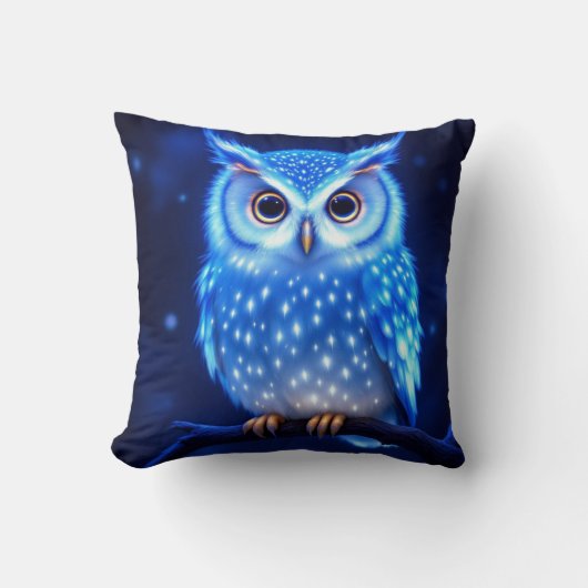 Azure Owl Comfort Cushion Kussen (Voorkant)