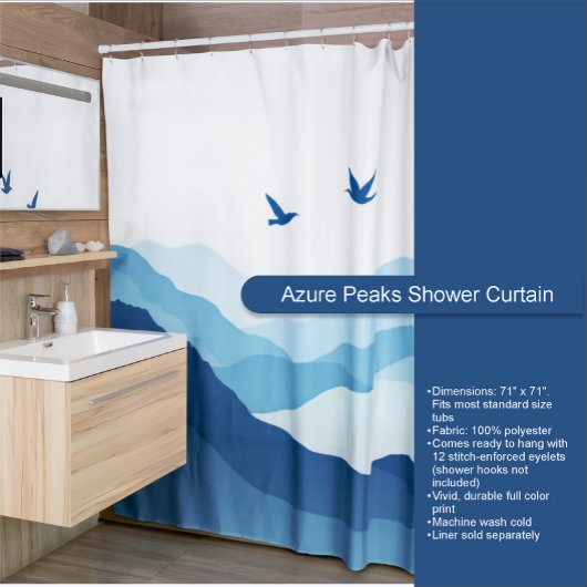 Azure Peaks Shower Curtain Douchegordijn