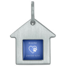 Azure Personalized Dog ID Tag Name & Phone