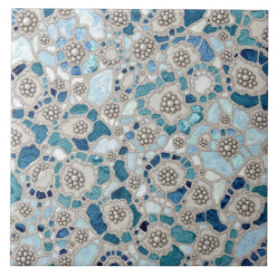 Azure Petal Harmony Keramische Tegel Tegeltje