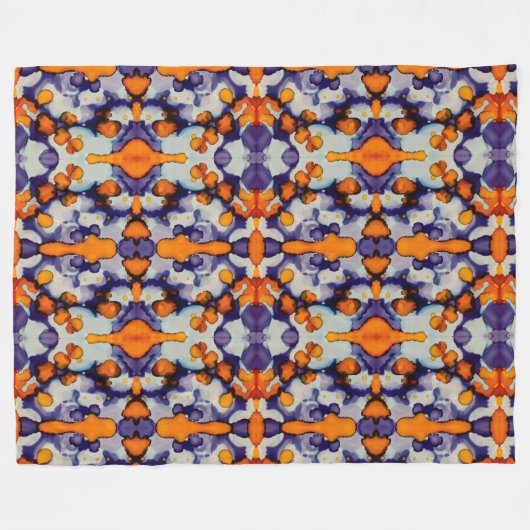 Azure Pumpkin Fleece Deken (Voorkant (Horizontaal))