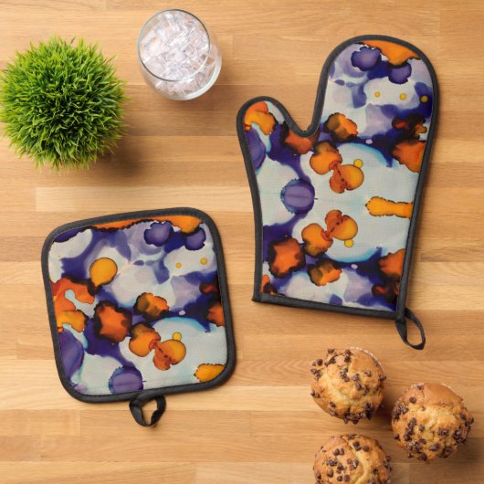 Azure Pumpkin Ovenwant & Pannenlap Set (Top down)