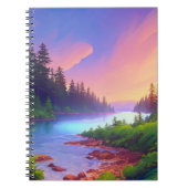 Azure River Tussen de Sereniteit van een dennenbos Notitieboek (Voorkant)