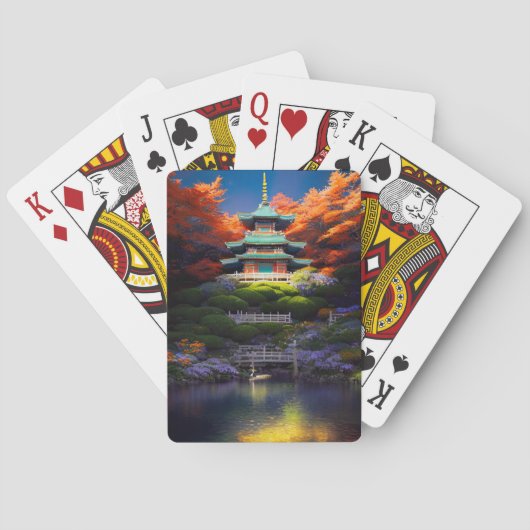 Azure-Roofed Sanctuary Pokerkaarten (Achterkant)