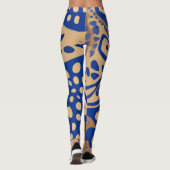 Azure Safari: Leggings met Blue en Sand Animal (Achterkant)