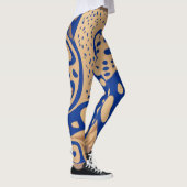 Azure Safari: Leggings met Blue en Sand Animal (Rechts)