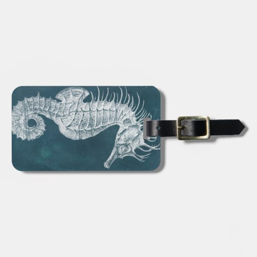 Azure Seahorse Study I Bagagelabel (Voorkant horizontaal)