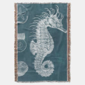 Azure Seahorse Study I Deken (Voorkant Verticaal)