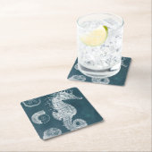 Azure Seahorse Study I Kartonnen Onderzetters (Insitu)