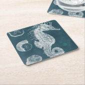 Azure Seahorse Study I Kartonnen Onderzetters (Schuin)