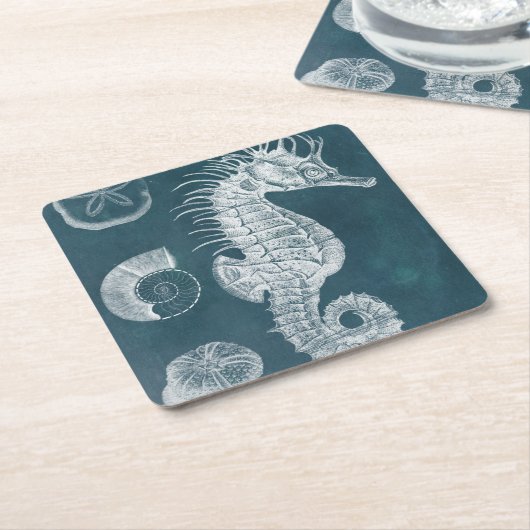 Azure Seahorse Study I Kartonnen Onderzetters (Schuin)
