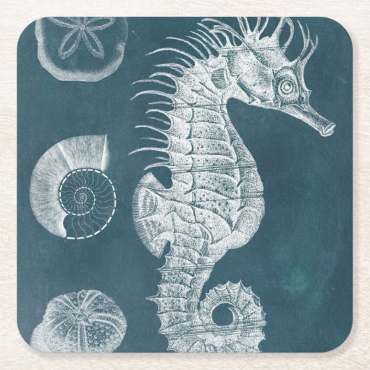 Azure Seahorse Study I Kartonnen Onderzetters (Voorkant)