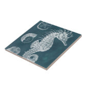 Azure Seahorse Study I Tegeltje (Zijkant)