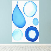 Azure Serene Curves Abstract Canvas Afdruk (Insitu (Houten vloer))